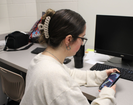 Sophia Haagenson(12)  scrolling on Tik Tok after school hours. Tik Tok is the number one source of news for Generation Z internationally. 